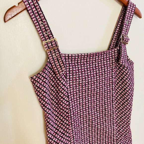FOREVER 21 Purple Plaid/Tweed Style Jumper Mini Dress Size M - Picture 6 of 6
